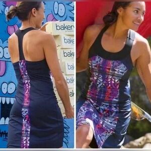 Title Nine Diamalete Floral Blocked T-Back Athletic Dress Size XS
